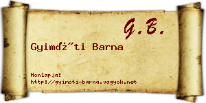 Gyimóti Barna névjegykártya