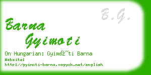 barna gyimoti business card